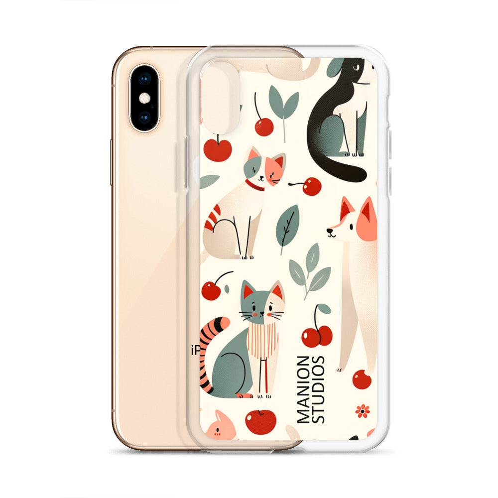 "Cherries, Cats & Dogs" Manion Studios - ManionStudiosClear Case for iPhone®