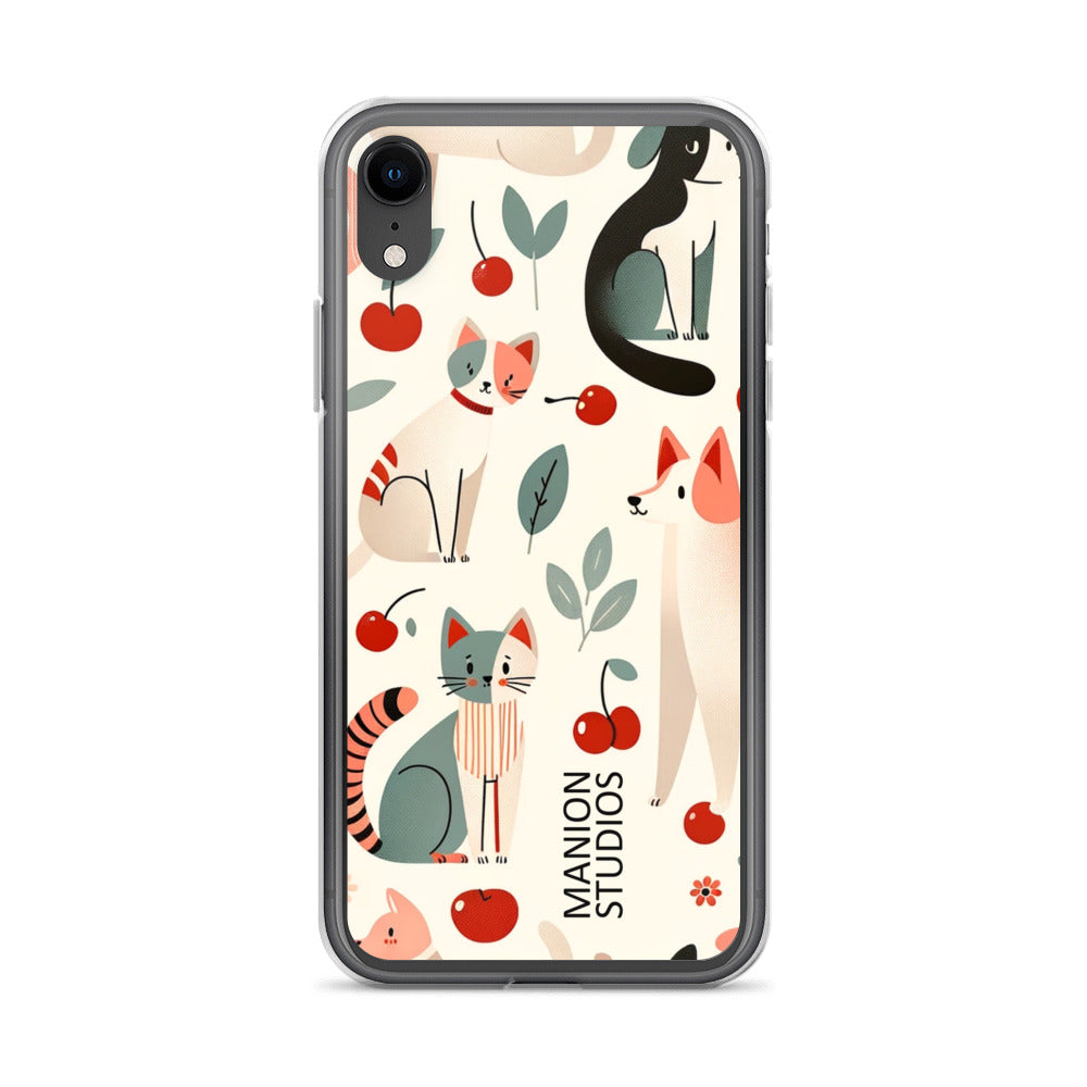 "Cherries, Cats & Dogs" Manion Studios - ManionStudiosClear Case for iPhone®