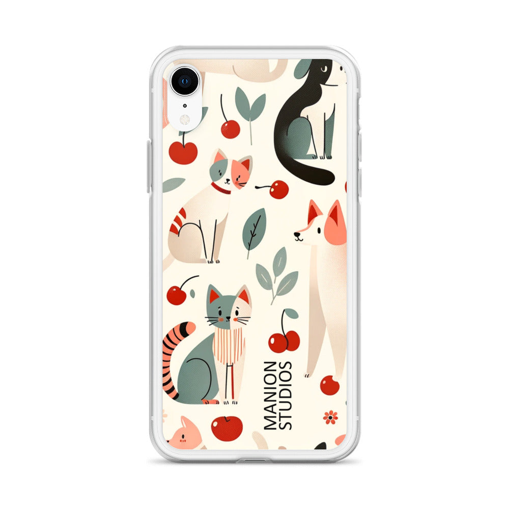 "Cherries, Cats & Dogs" Manion Studios - ManionStudiosClear Case for iPhone®