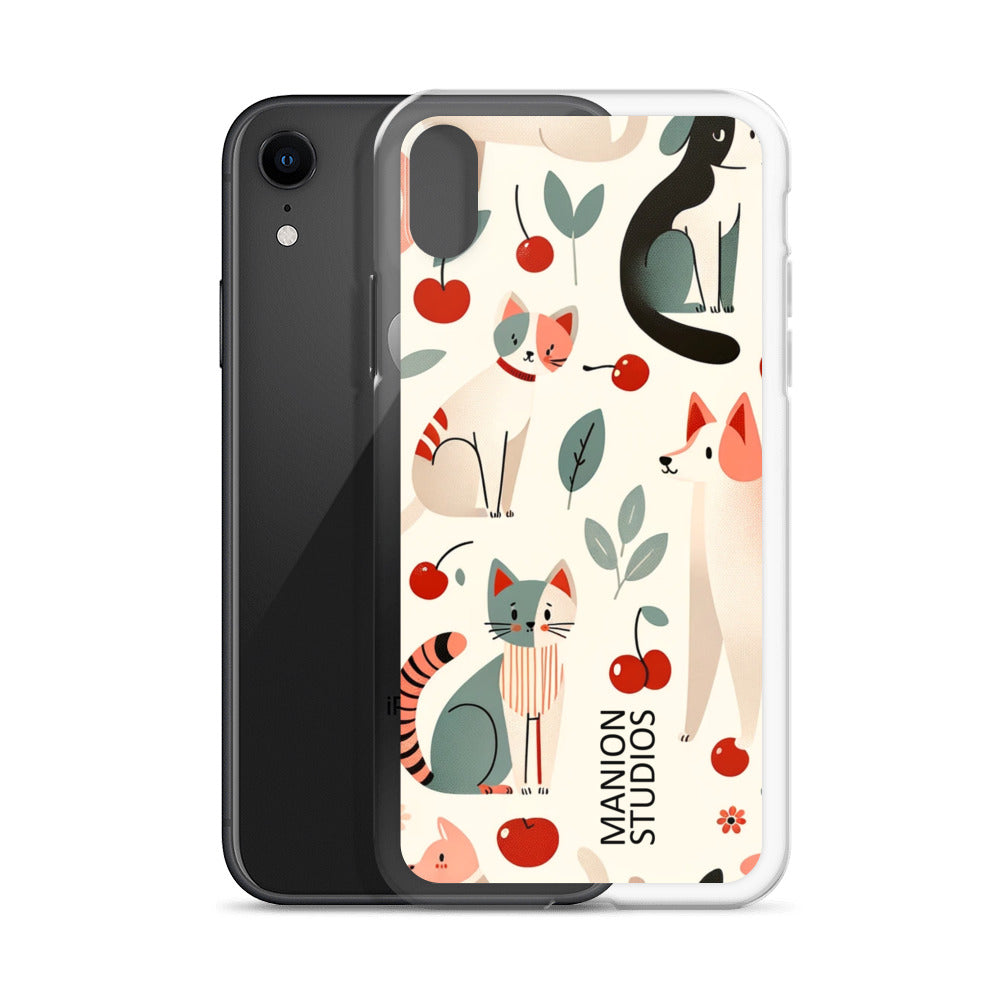 "Cherries, Cats & Dogs" Manion Studios - ManionStudiosClear Case for iPhone®