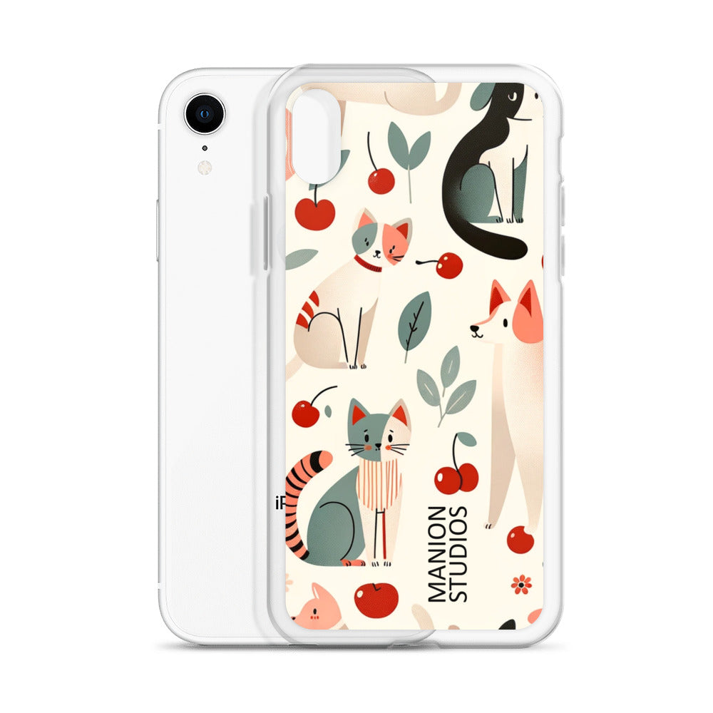 "Cherries, Cats & Dogs" Manion Studios - ManionStudiosClear Case for iPhone®