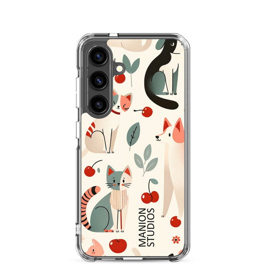 "Cherries, Cats & Dogs" Manion Studios - Clear Case for Samsung®