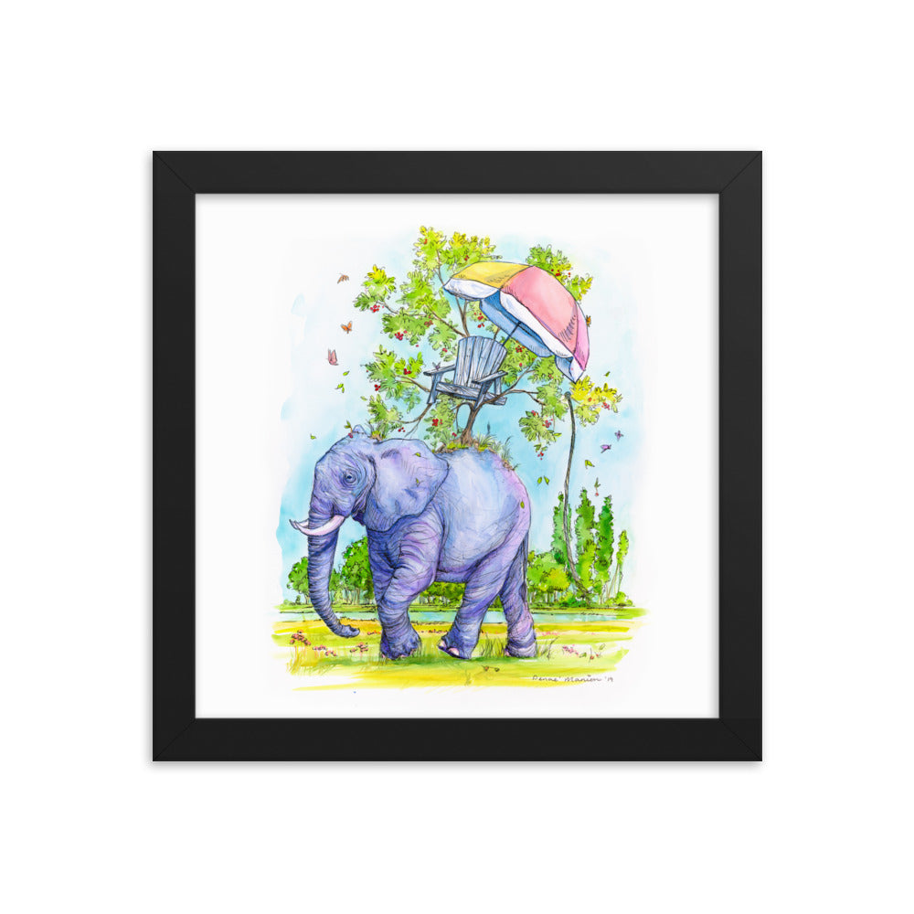 "Coexist Elephant" Denae Manion -  Framed Art.