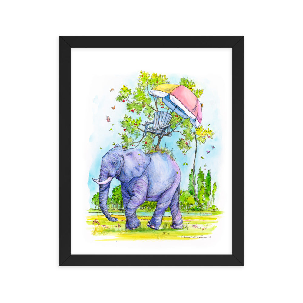 "Coexist Elephant" Denae Manion -  Framed Art.