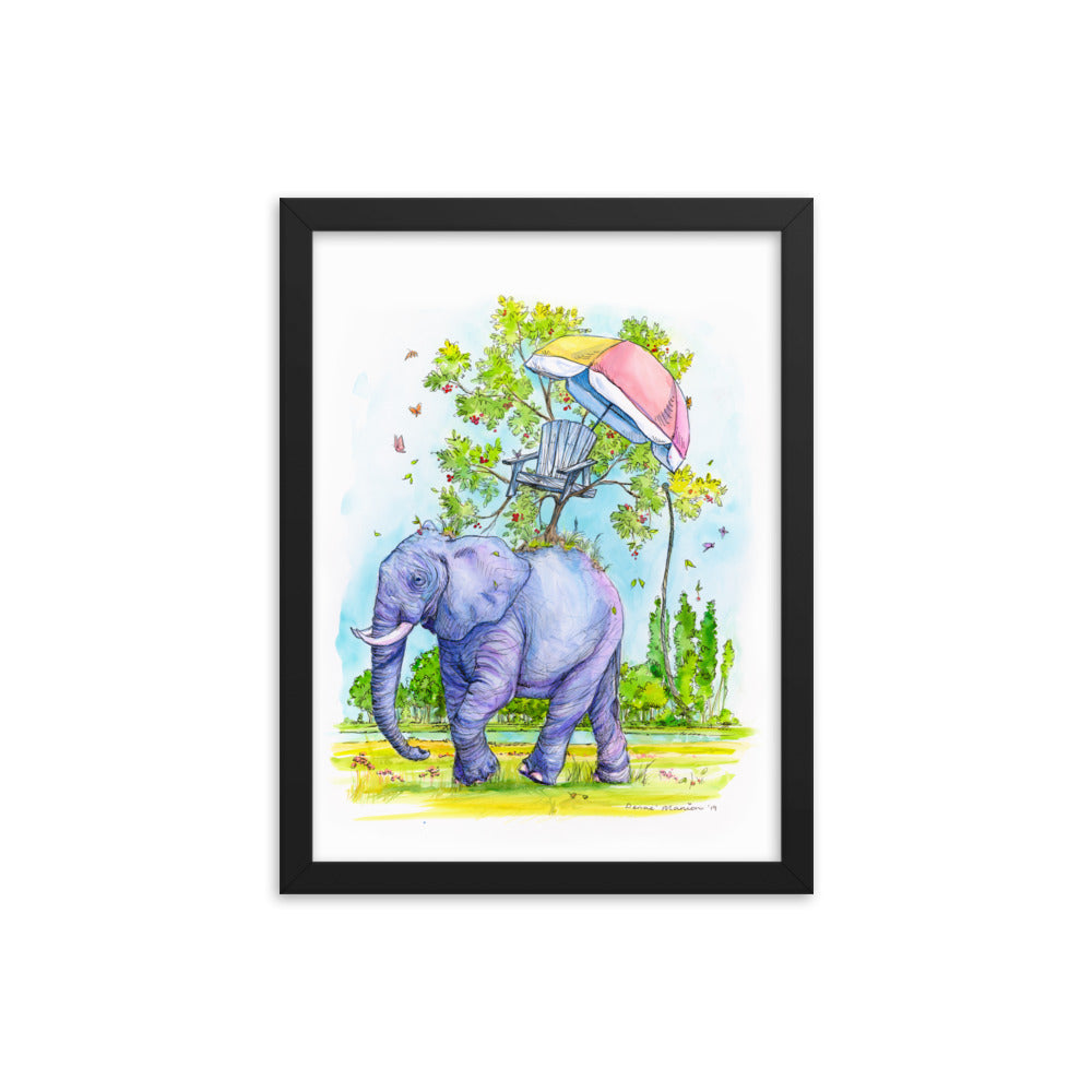 "Coexist Elephant" Denae Manion -  Framed Art.