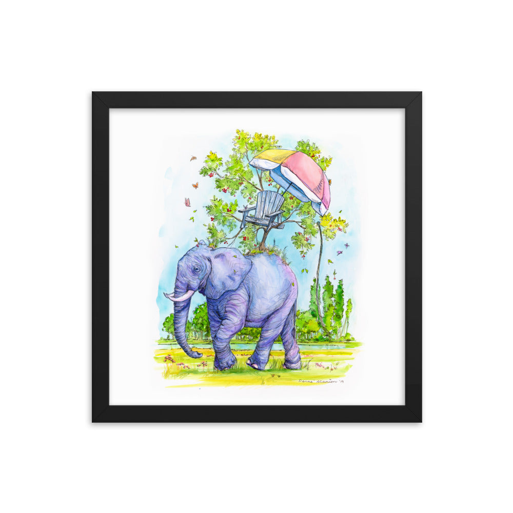 "Coexist Elephant" Denae Manion -  Framed Art.