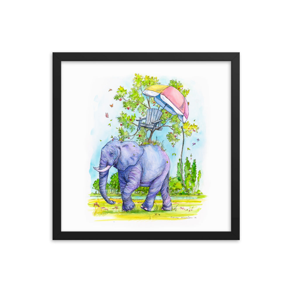 "Coexist Elephant" Denae Manion -  Framed Art.