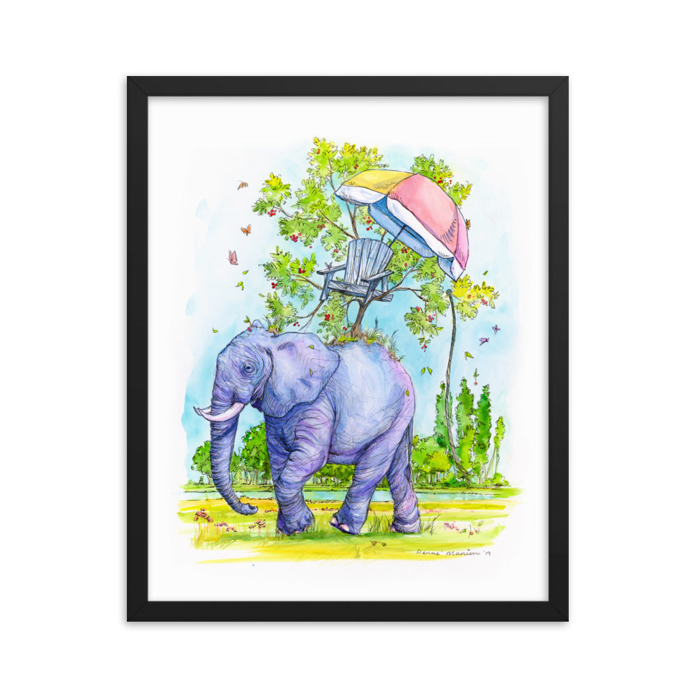 "Coexist Elephant" Denae Manion -  Framed Art.