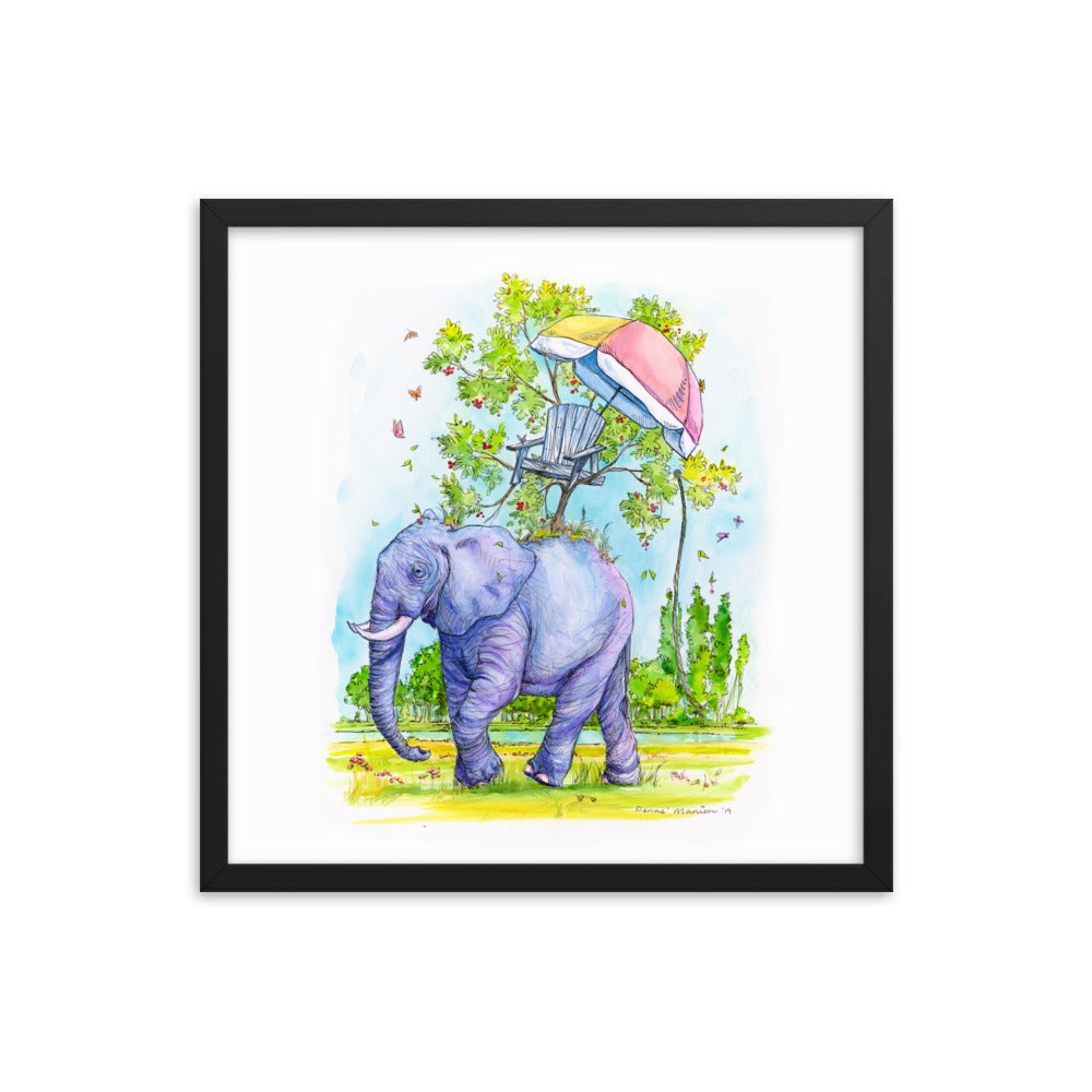 "Coexist Elephant" Denae Manion -  Framed Art.