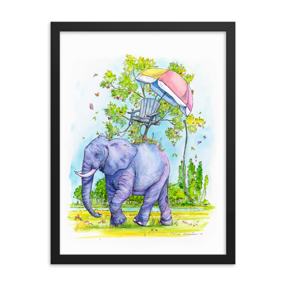 "Coexist Elephant" Denae Manion -  Framed Art.