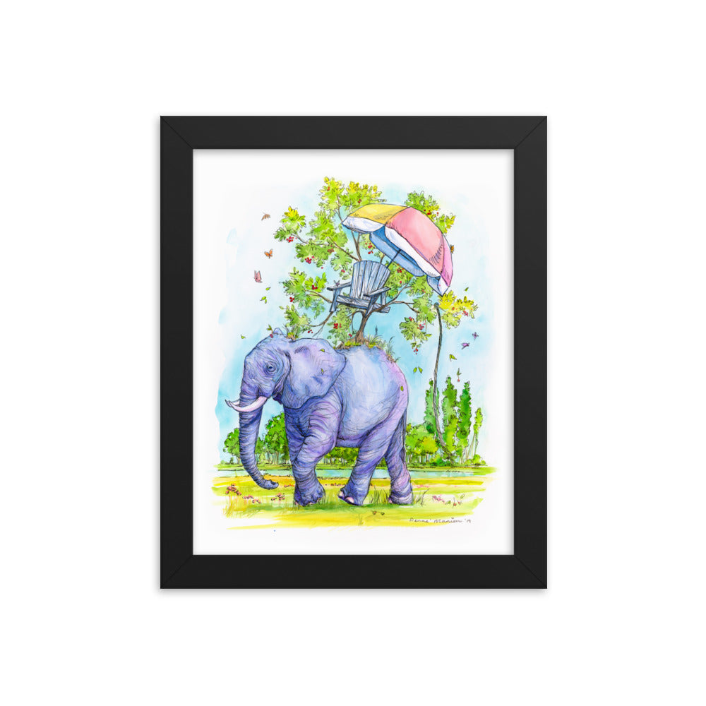 "Coexist Elephant" Denae Manion -  Framed Art.