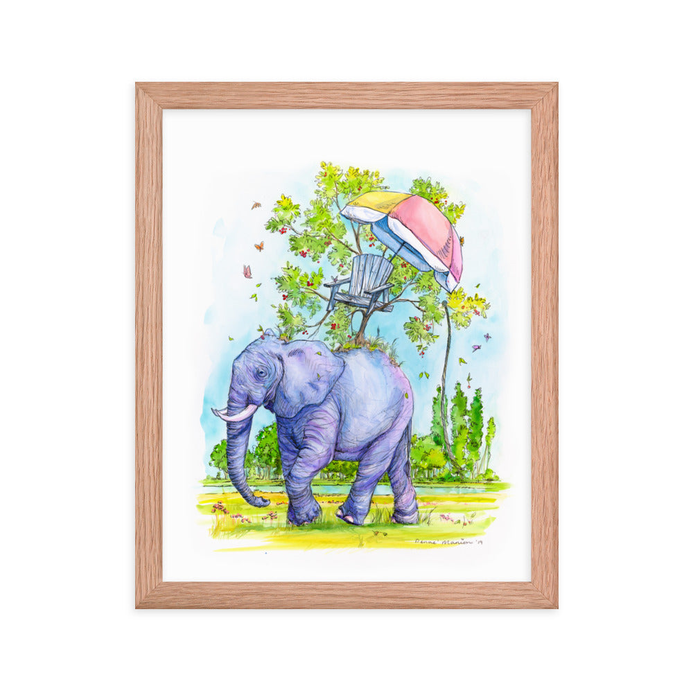 "Coexist Elephant" Denae Manion -  Framed Art.