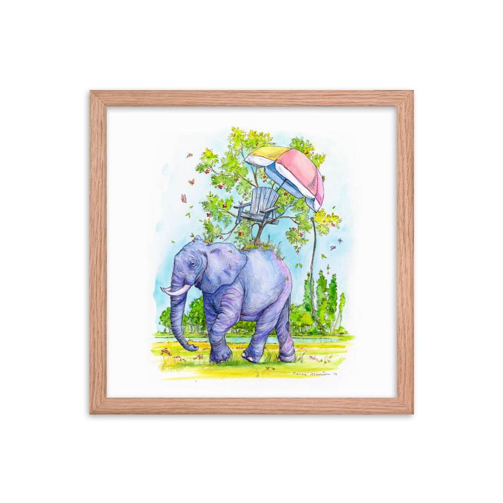 "Coexist Elephant" Denae Manion -  Framed Art.