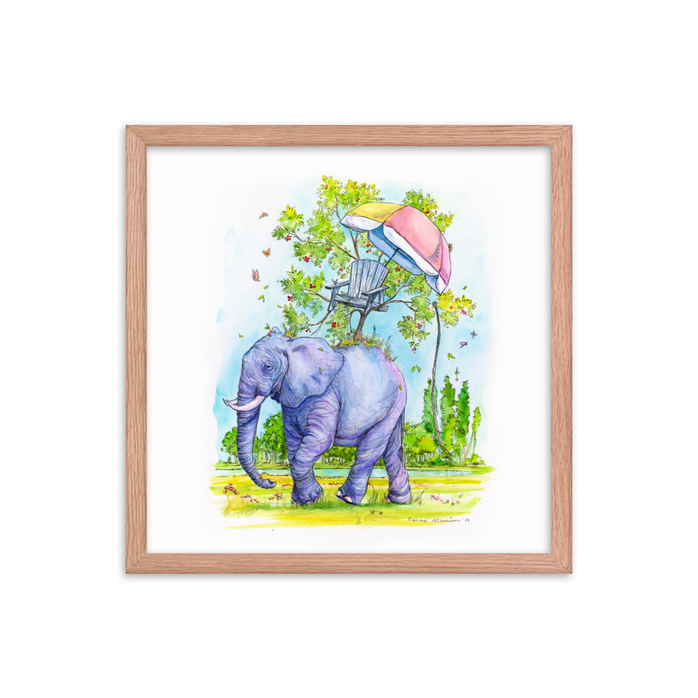 "Coexist Elephant" Denae Manion -  Framed Art.