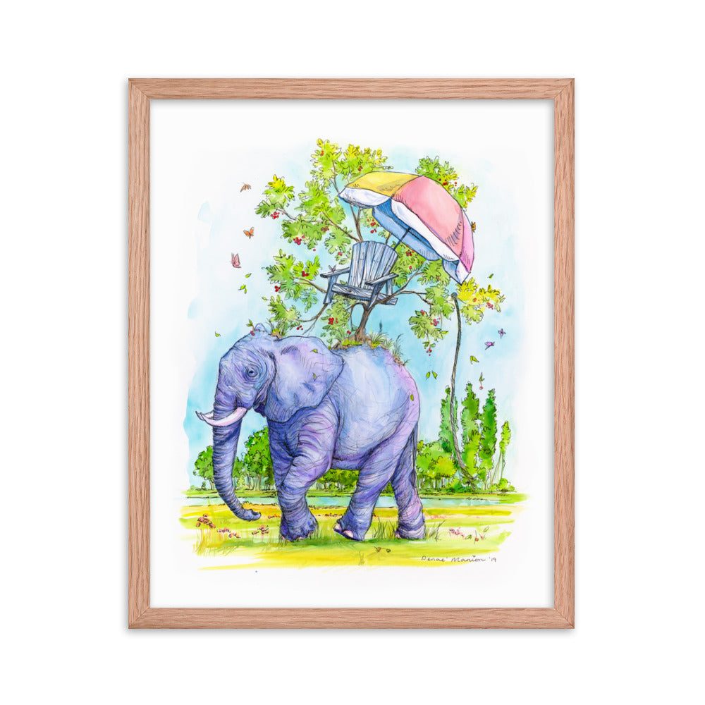 "Coexist Elephant" Denae Manion -  Framed Art.