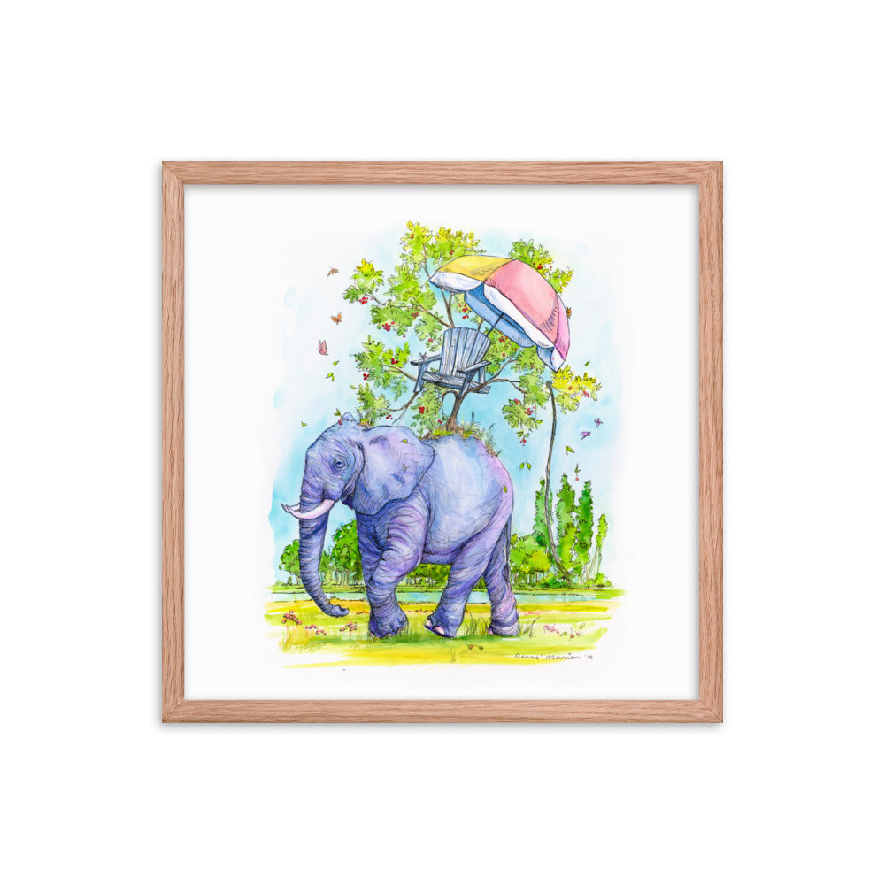 "Coexist Elephant" Denae Manion -  Framed Art.