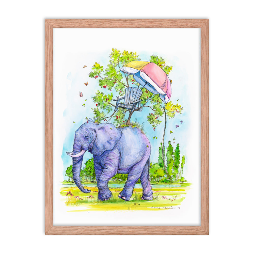 "Coexist Elephant" Denae Manion -  Framed Art.