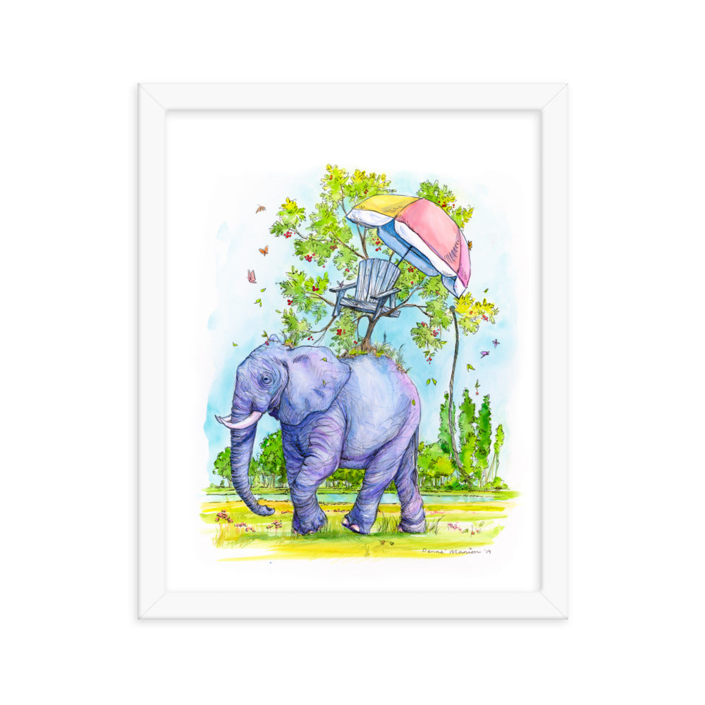 "Coexist Elephant" Denae Manion -  Framed Art.