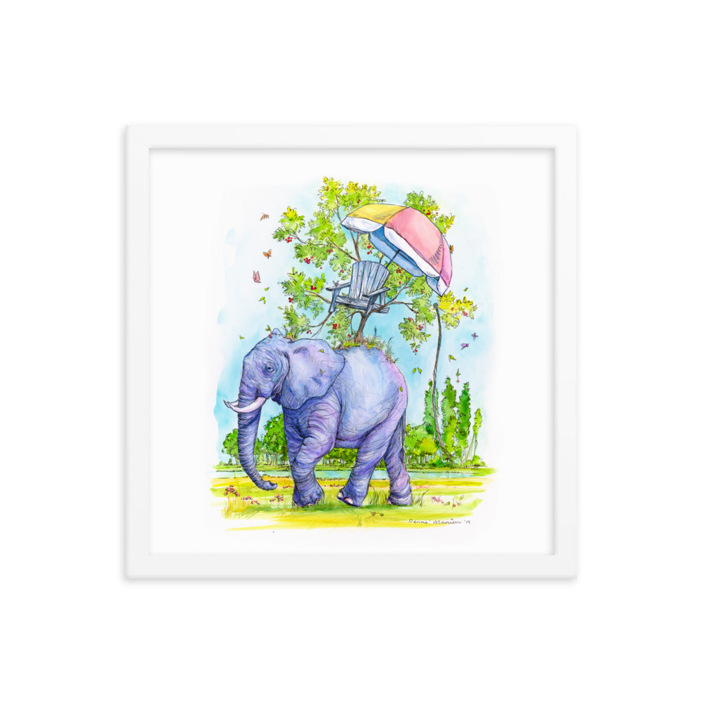 "Coexist Elephant" Denae Manion -  Framed Art.