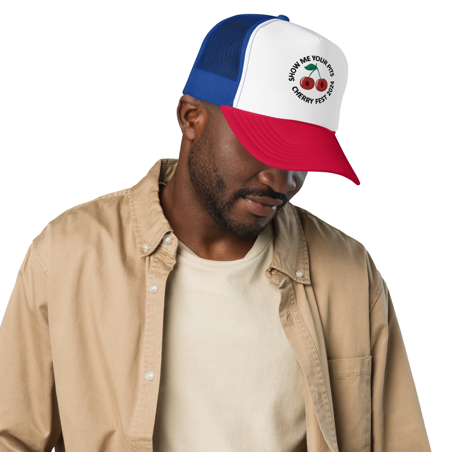 "Show me your pits, Cherry Fest" Manion Studios - Foam trucker hat