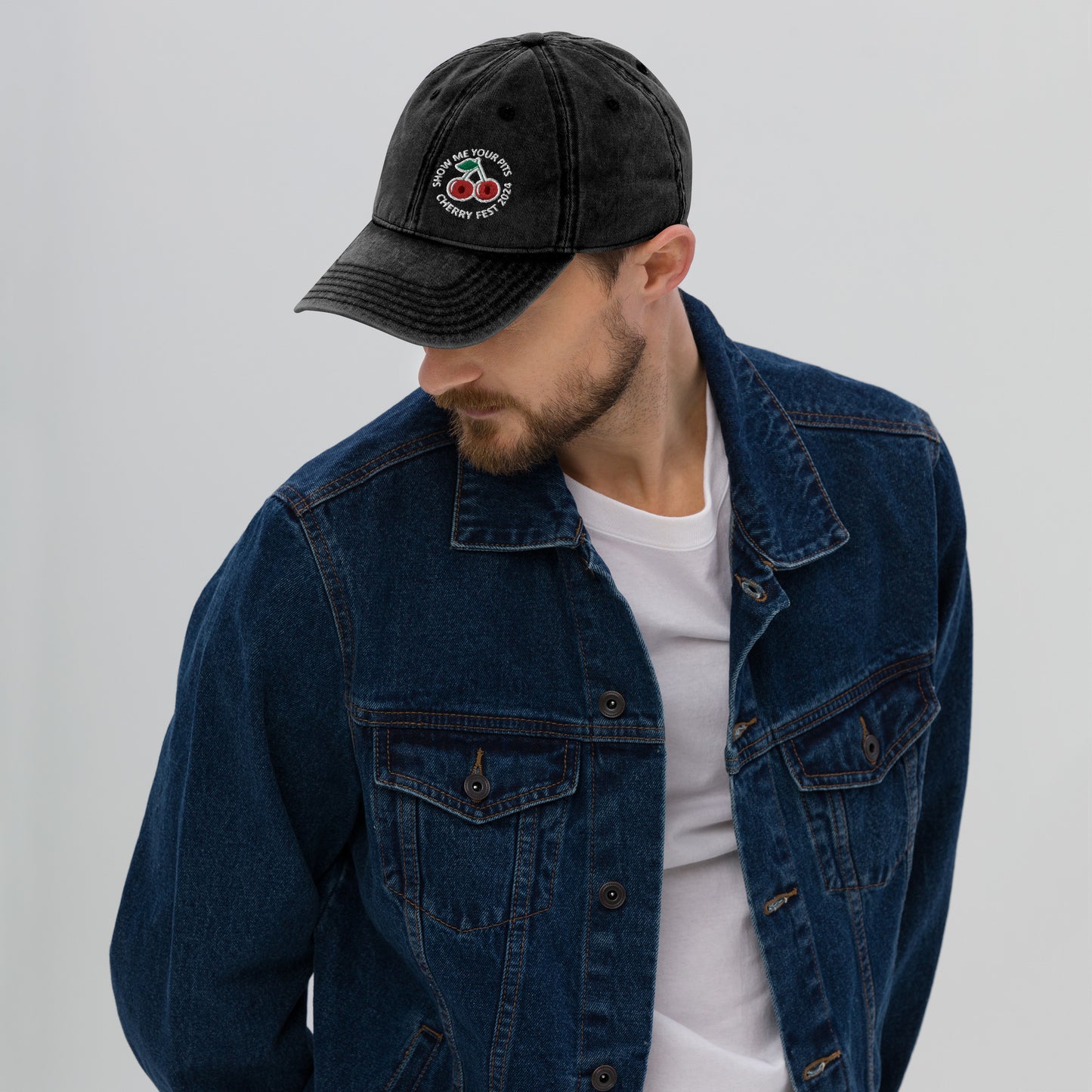 "Show me your pits, Cherry Fest" Manion Studios - Vintage Cotton Twill Cap - Dark