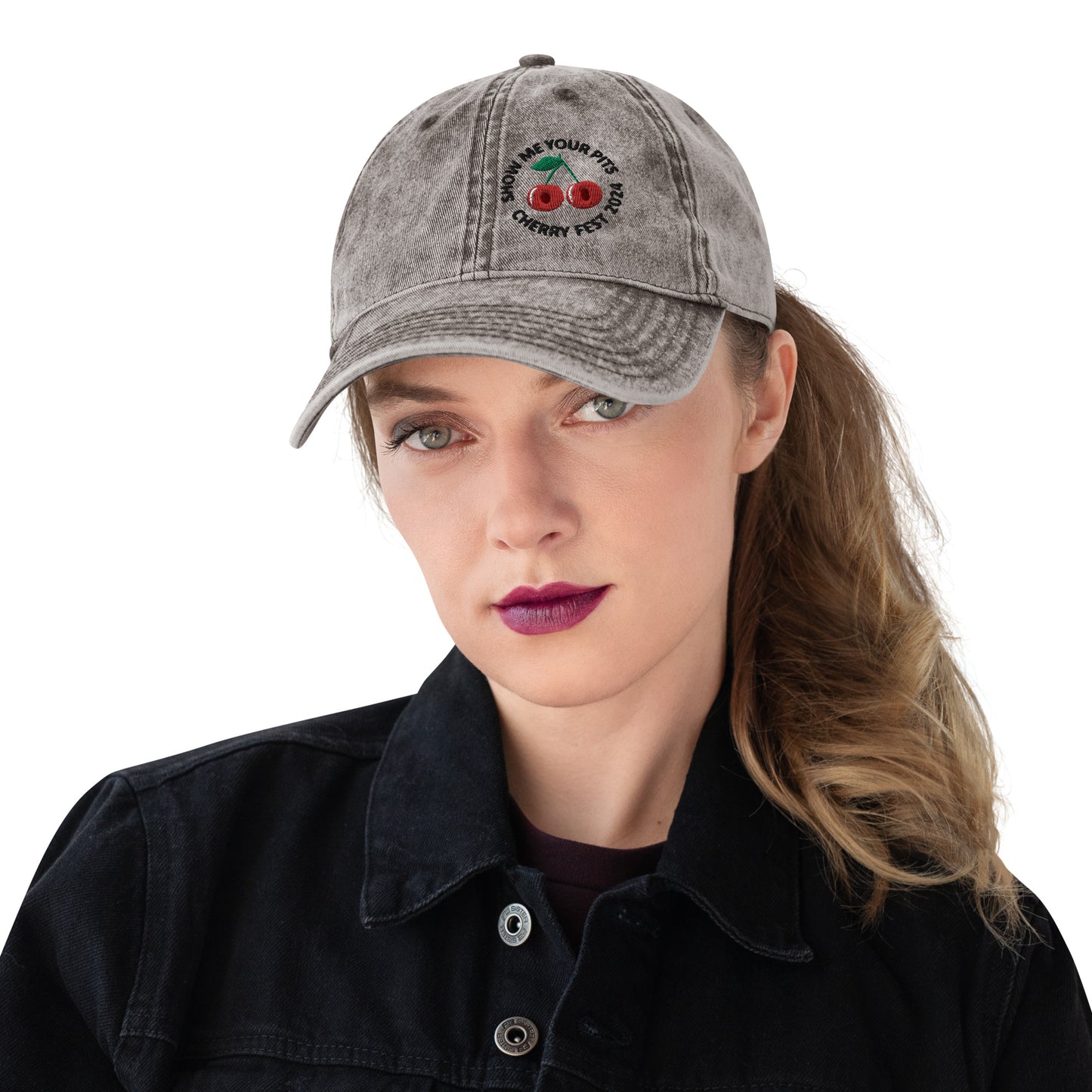 "Show me your pits, Cherry Fest" Manion Studios - Vintage Cotton Twill Cap - Light