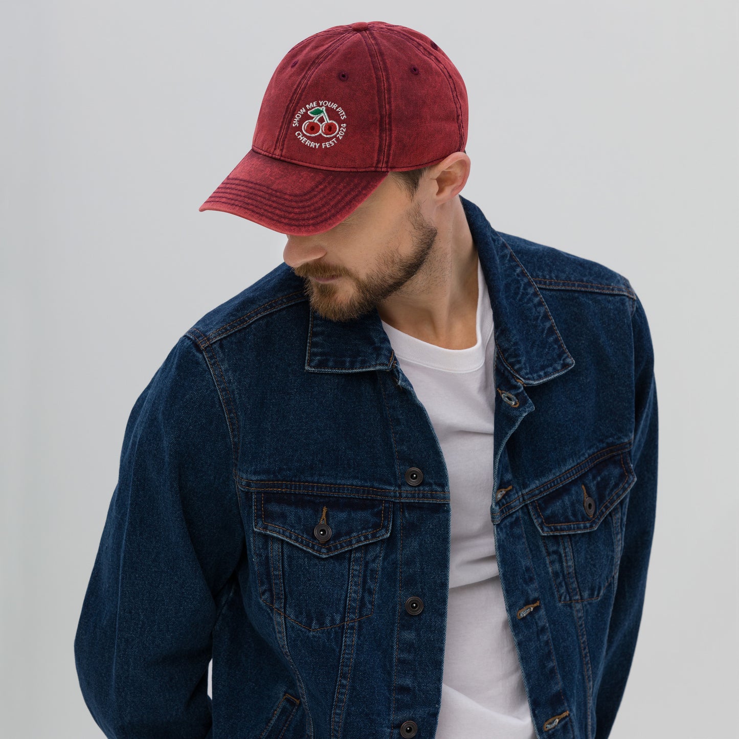 "Show me your pits, Cherry Fest" Manion Studios - Vintage Cotton Twill Cap - Dark