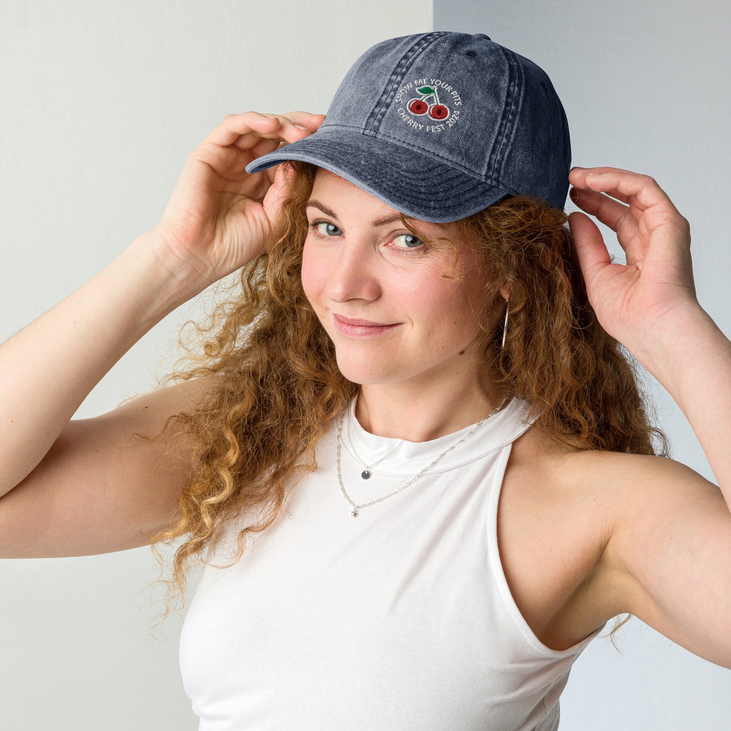 "Show me your pits, Cherry Fest" Manion Studios - Vintage Cotton Twill Cap - Dark