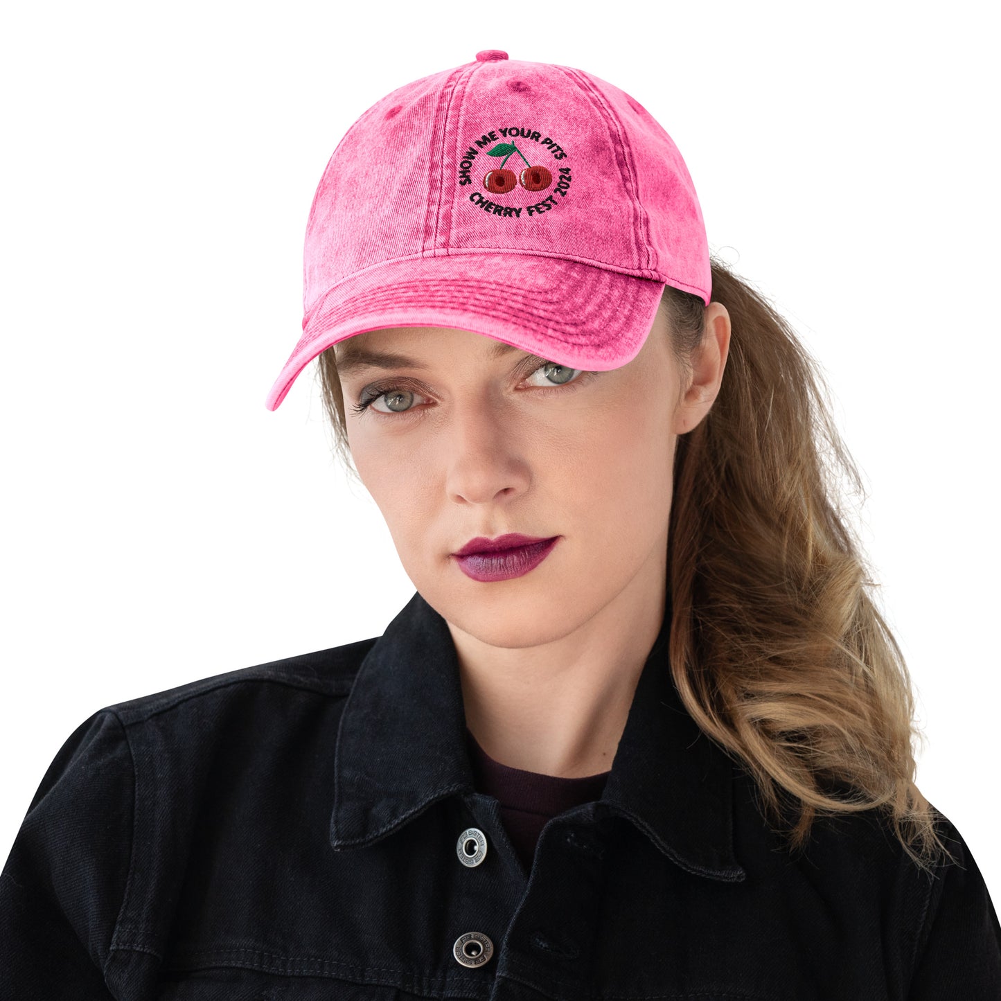 "Show me your pits, Cherry Fest" Manion Studios - Vintage Cotton Twill Cap - Light