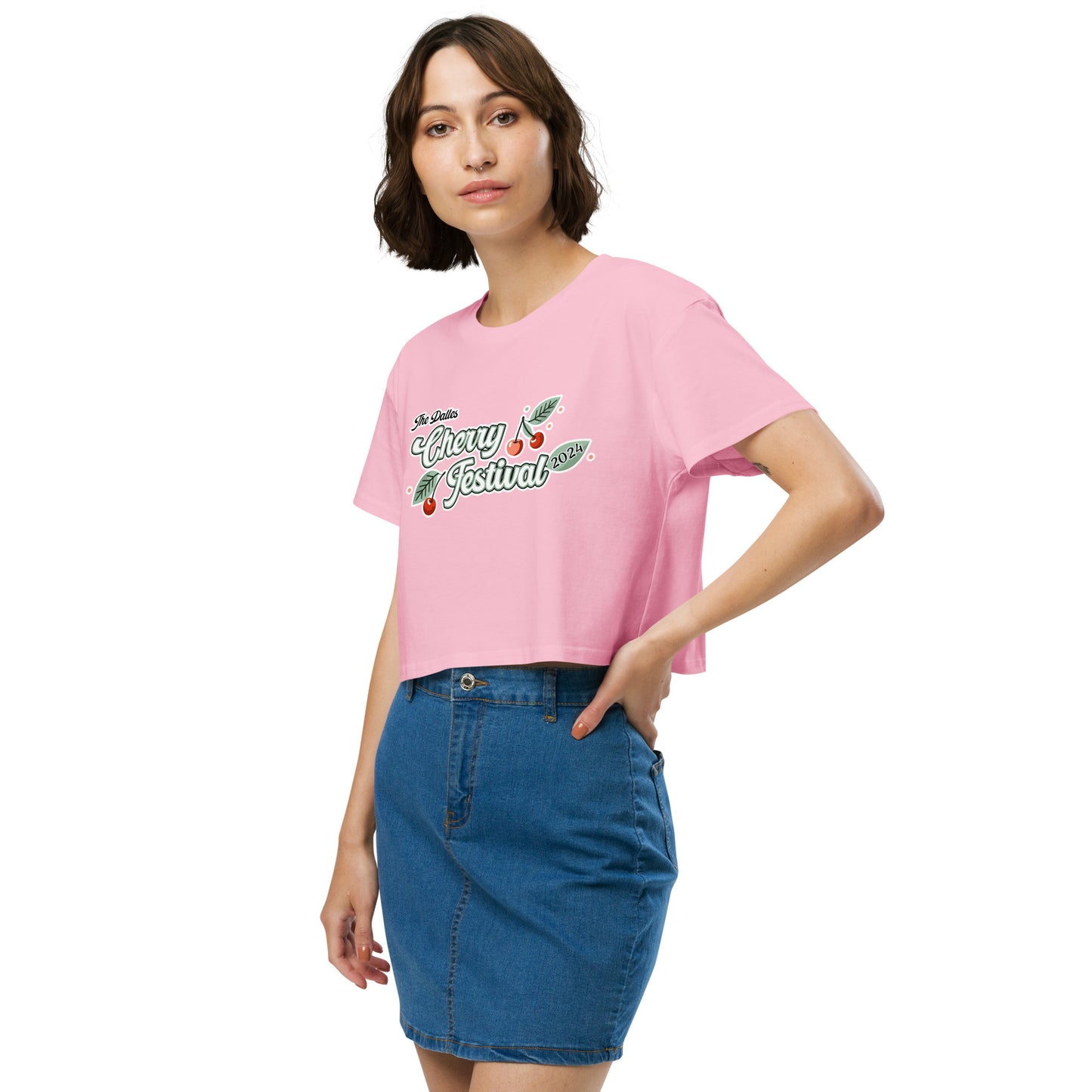 "The Dalles, Cherry Festival" Manion Studios - Women’s crop top