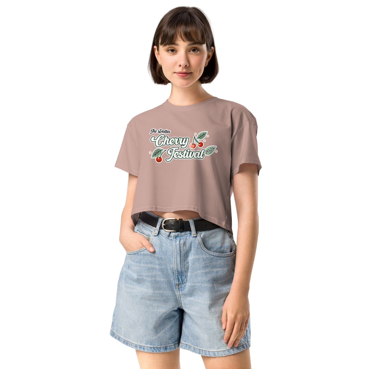 "The Dalles, Cherry Festival" Manion Studios - Women’s crop top