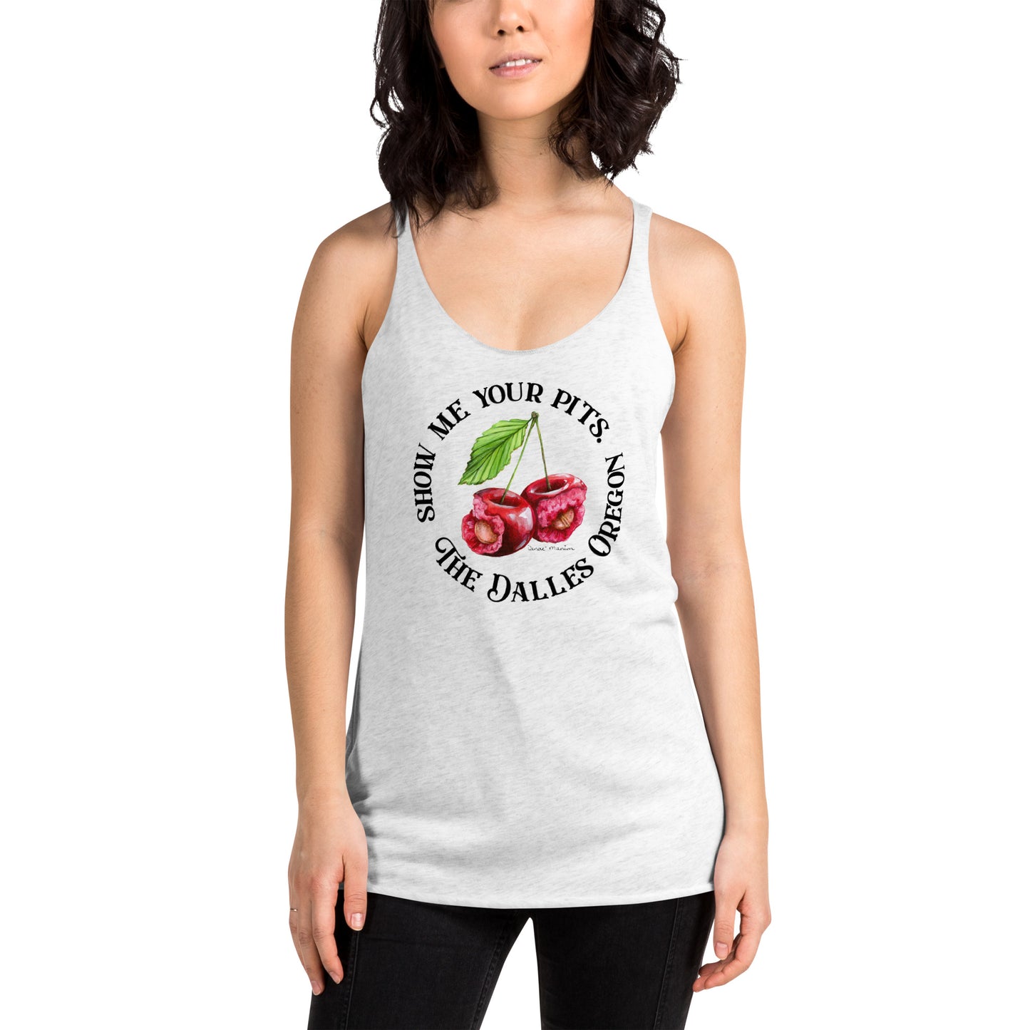 "Show me your pits, The Dalles" Manion Studios - Women's Racerback Tank