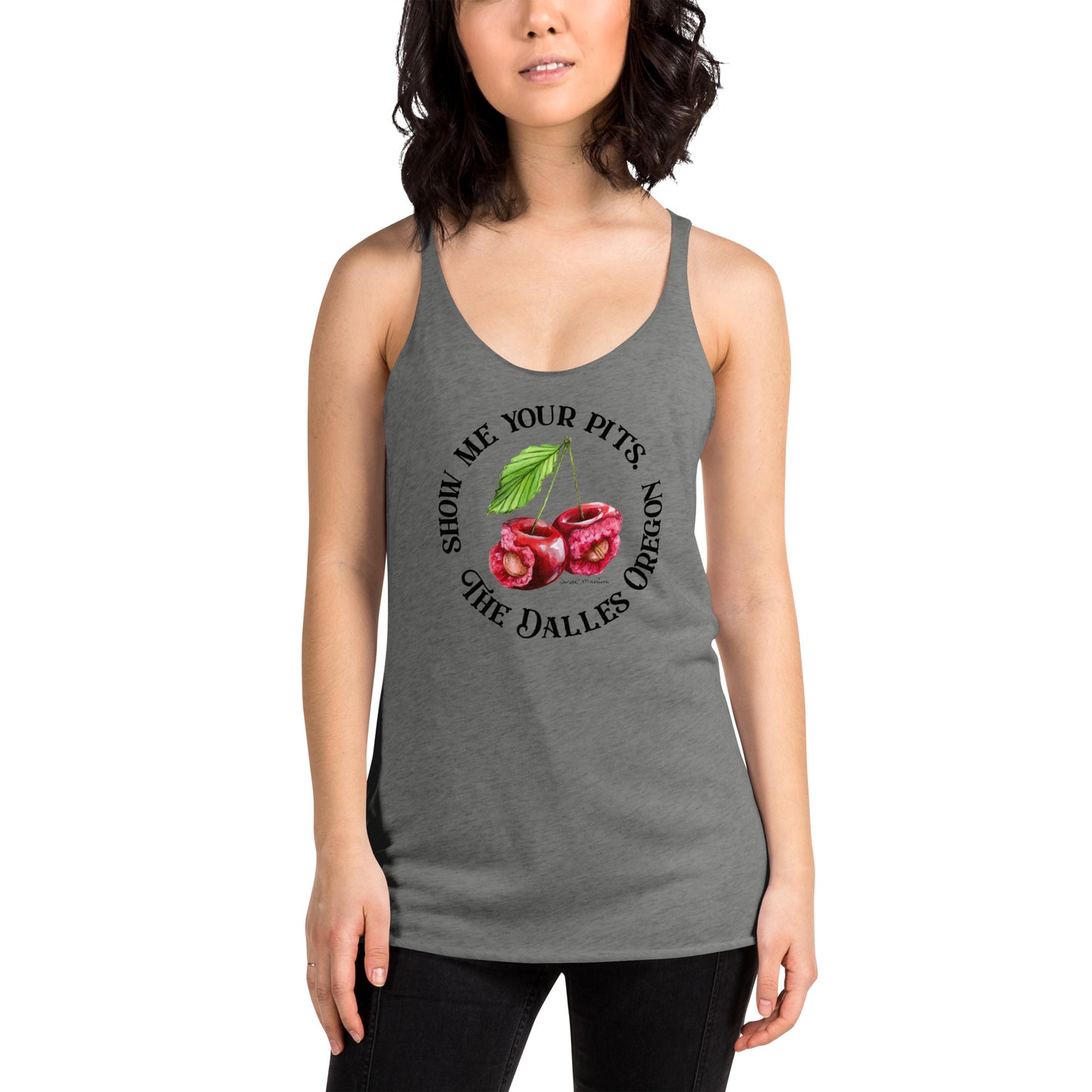 "Show me your pits, The Dalles" Manion Studios - Women's Racerback Tank