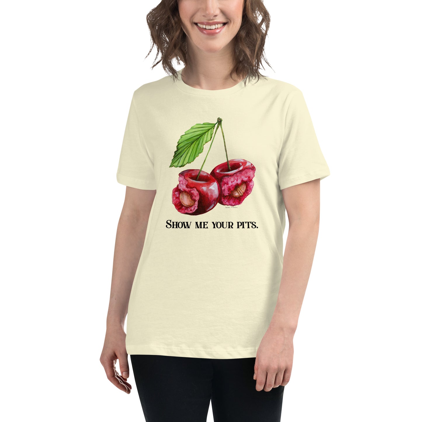 "Show me your pits." Manion Studios - Women's Relaxed T-Shirt.