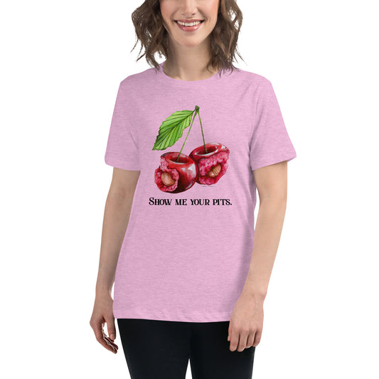 "Show me your pits." Manion Studios - Women's Relaxed T-Shirt.